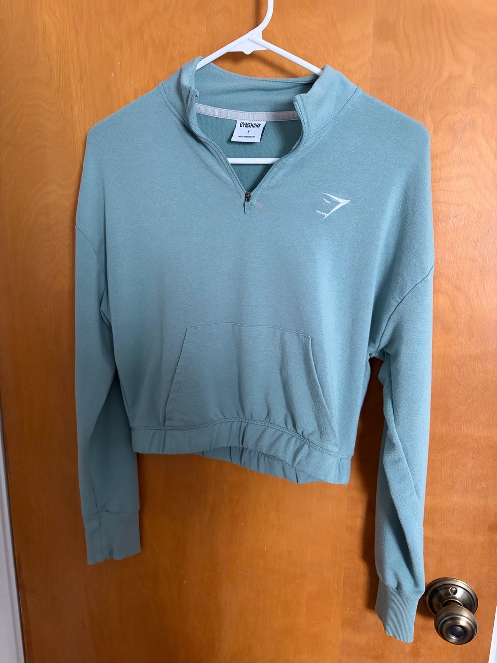 Gymshark Women's Seafoam Cropped Half-Zip Pullover